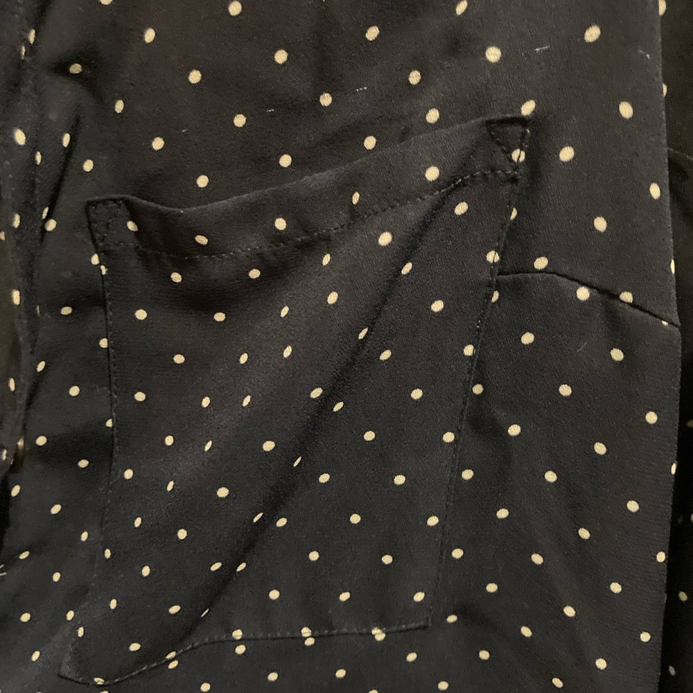 Navy polka dot button down - Picture 3 of 3